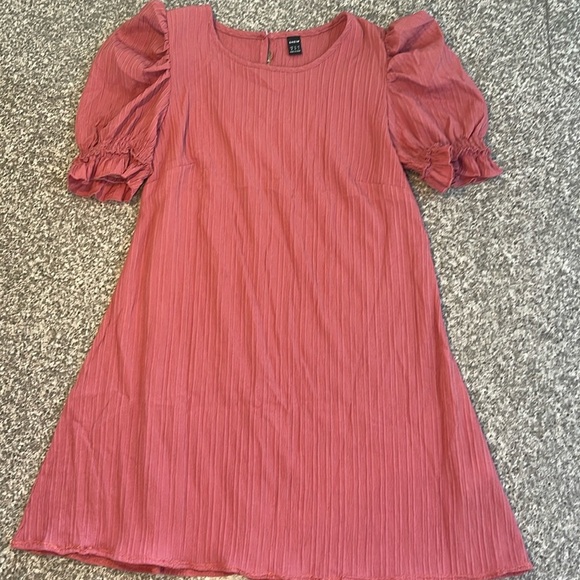 New without tag SHEIN puff sleeve A-line dress women’s M - Picture 1 of 4